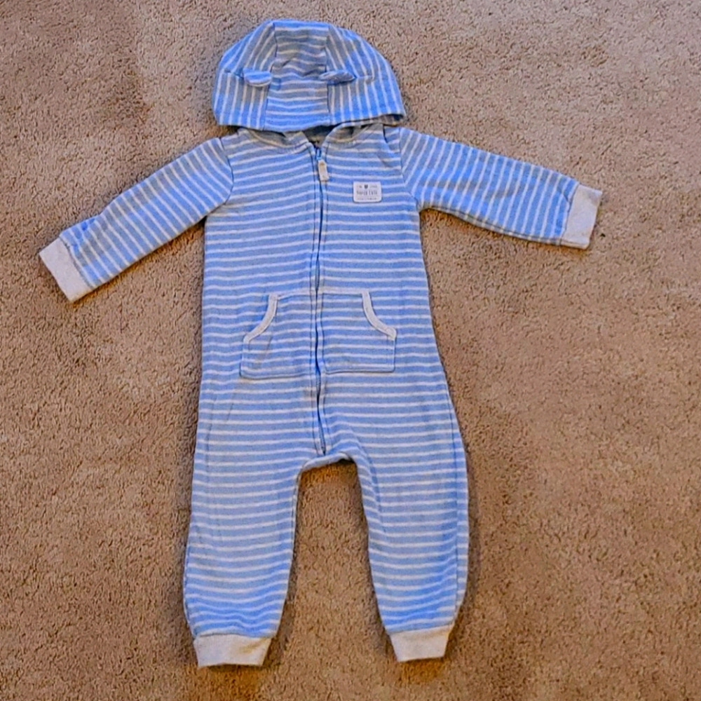 18 mth Carters zipup nonfooted hooded onsie